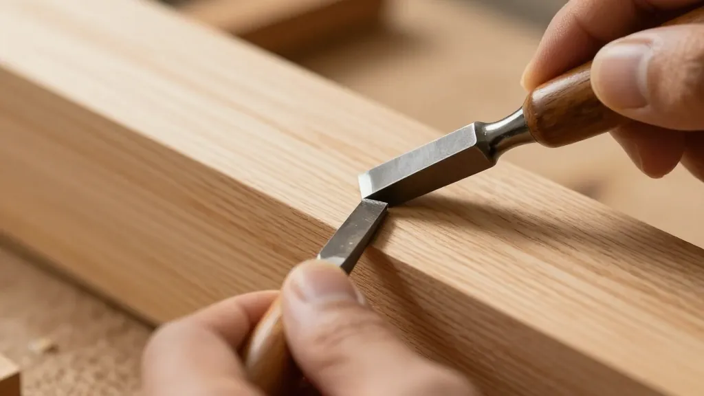 Detailarbeit mit Stechbeitel – Holzreparatur